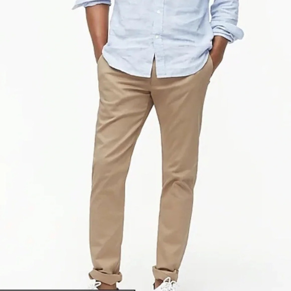 J Crew Factory Straight Fit Flex Khaki Pants 36 Beige - Picture 1 of 10